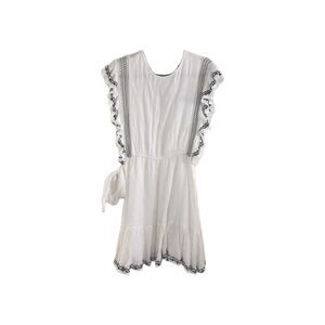 Free People Dress Sundress Mini Cut Out Backless Ruffle Embroidered Gauze sz S